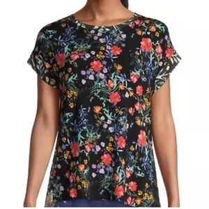 Johnny Was floral Kashim relaxed tee shirt black XS